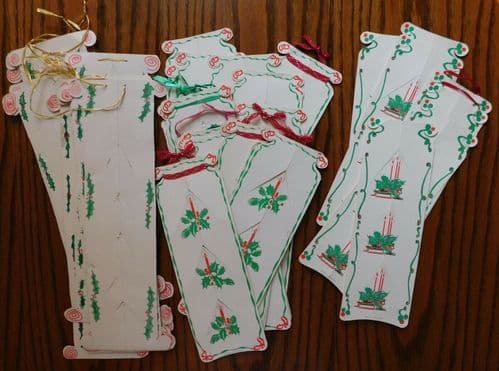 45 vintage Christmas card holders 1960s some home-made traditional Xmas hangings